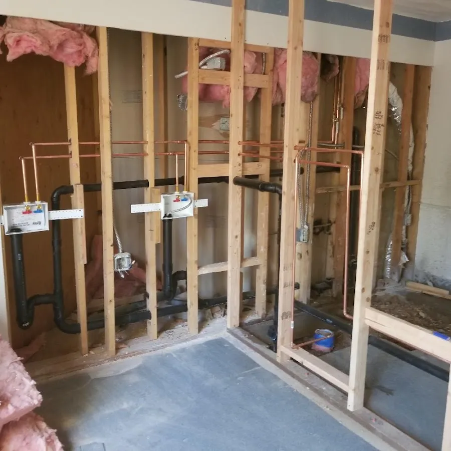 Copper pipe rough-in and plumbing installation in Dayton